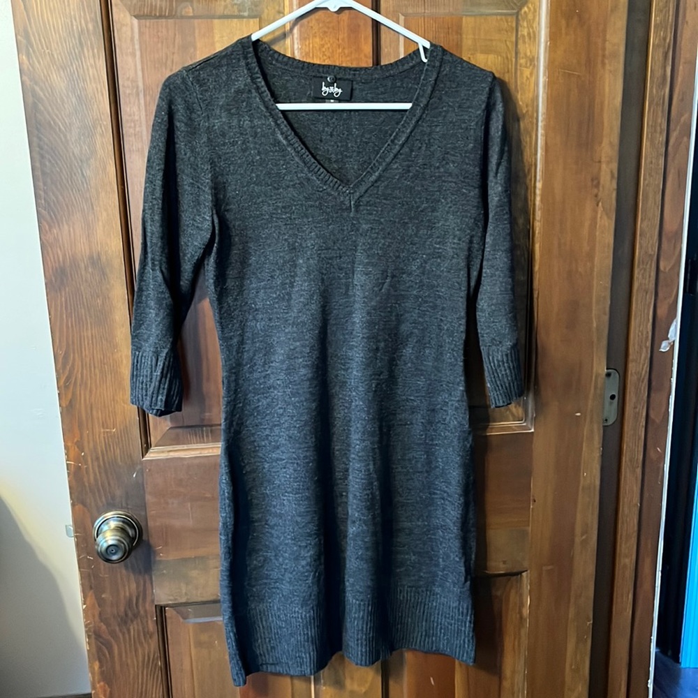 Gray sweater dress
